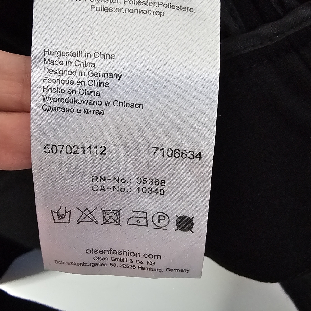 Olsen Wool Vegan Leather Zip Up Jacket Size 2 - Picture 11 of 13